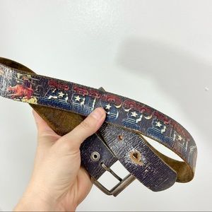 Genuine Leather Austin Texas Graphic Western Belt Size 36